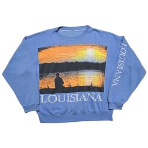 90s Vintage Louisiana Sportsmans Paradise Crewneck Sweatshirt Oversized Mens L